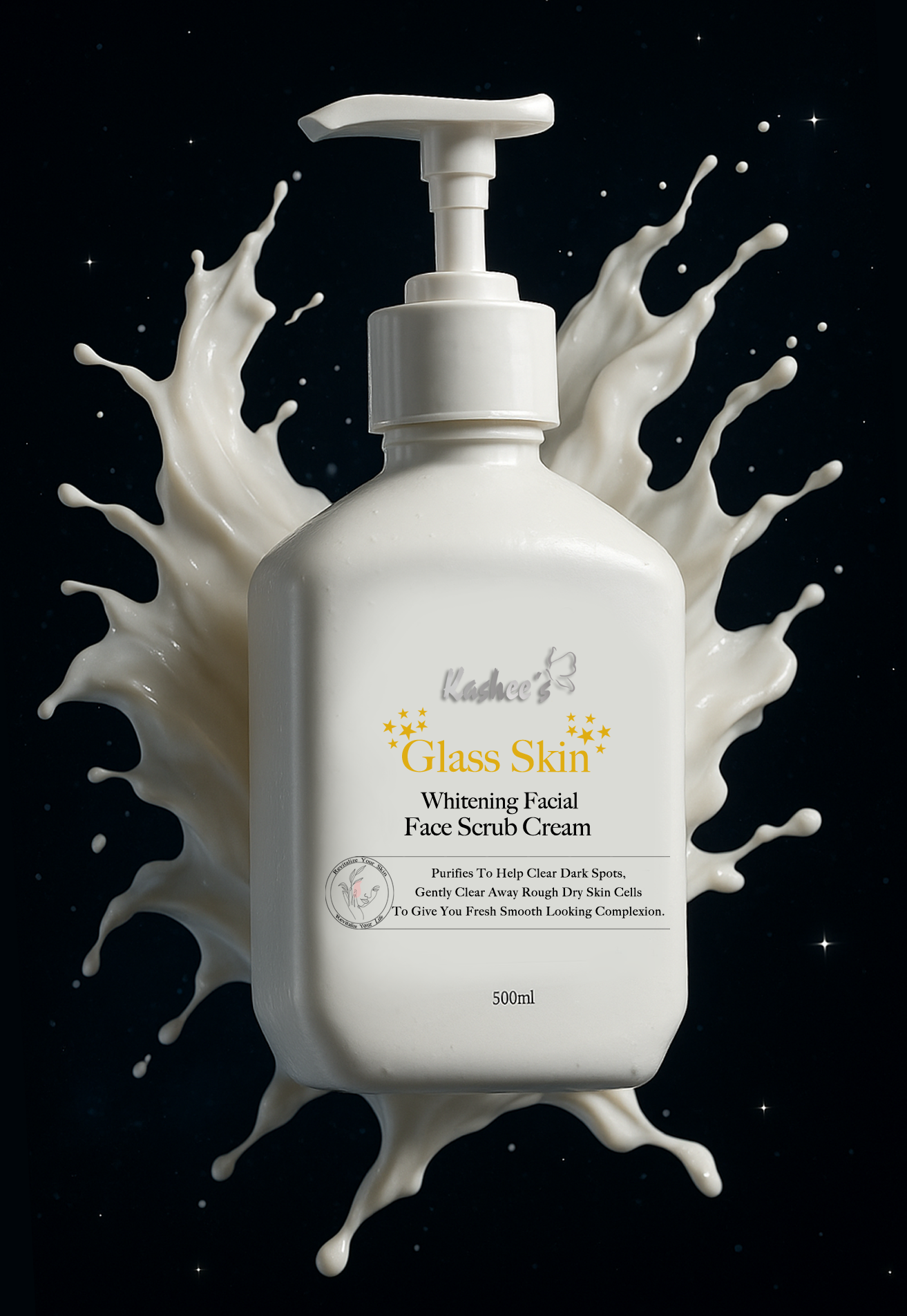 Kashees Glass Skin Whitening Facial Face Scrub Cream